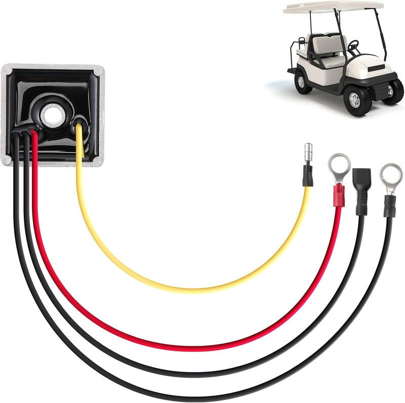 Anglechic Voltage Regulator Rectifier Compatible with Club Car DS & Carryall 1992-Up Gas Golf Cart, 12V 4 Wire Golf Cart Voltage Regulator, Compatible with OEM 1015777 102711201 102710101 - Image 1